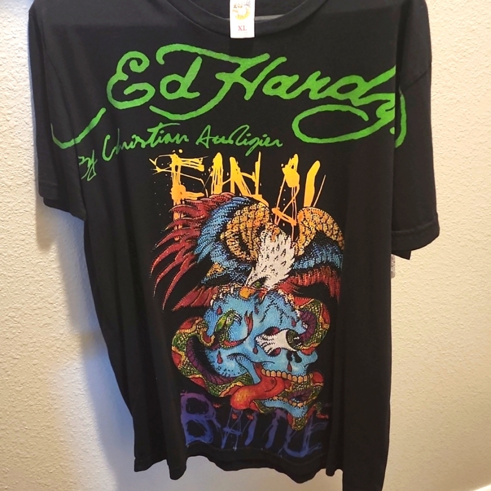 Ed Hardy- Christian Audigier Rare Vintage Rhinestone T-shirt